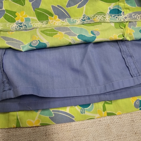 Lilly Pulitzer Strapless Dress 2 Green Toucan Floral Cotton Back Tie Below Knee - Picture 5 of 10